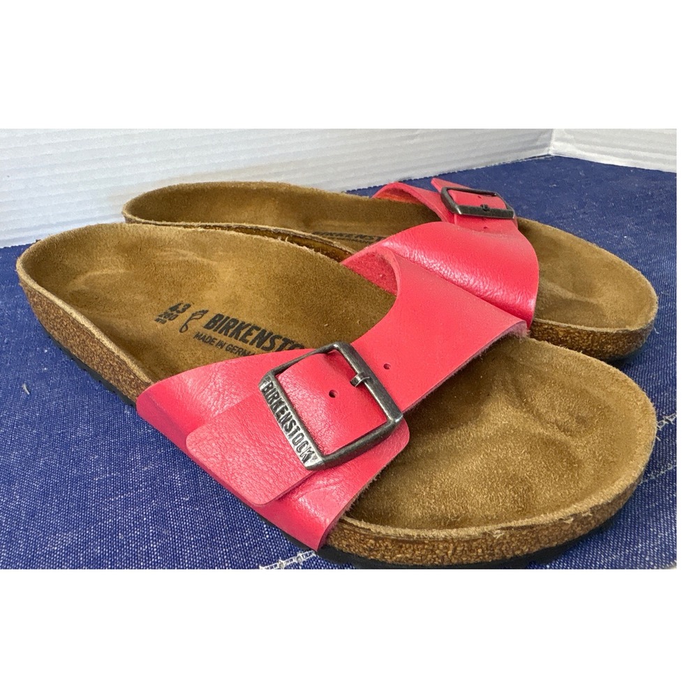 Birkenstock Madrid Hot Pink Leather Slide Sandals Womens 12 EU 43